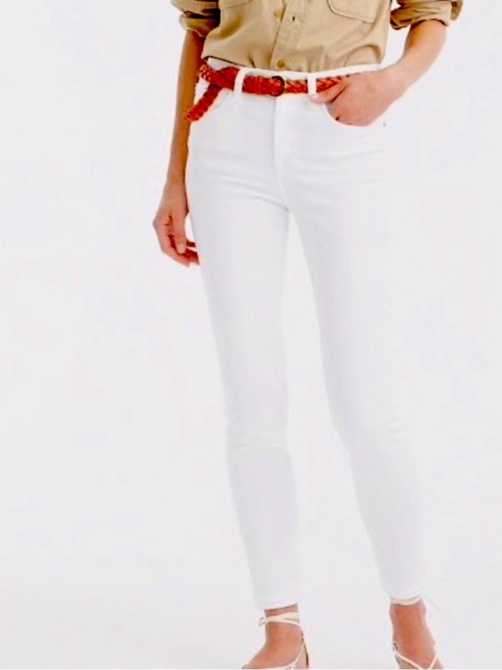 J Crew White Lookout High-Rise Skinny Jeans